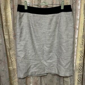 Banana Republic Tweed Knit White And Black Mini High Waisted Skirt Size 10